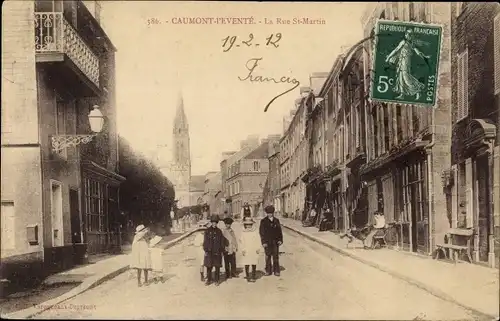 Ak Caumont L´Éventé Calvados, La Rue Saint Martin