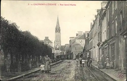 Ak Caumont L´Éventé Calvados, Rue Saint Martin