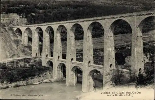 Ak Corveissiat Ain, Viaduc de Cize-Bolozon sur la Riviere d'Ain