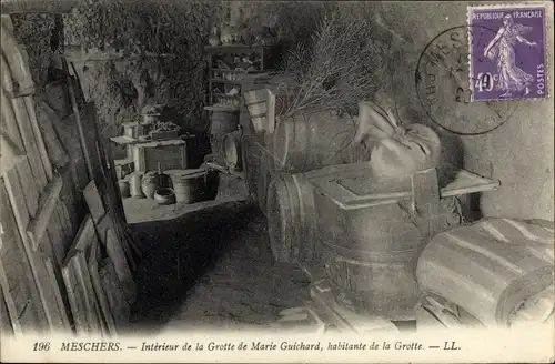 Ak Meschers Charente Maritime, Interieur de la Grotte de Marie Guichard