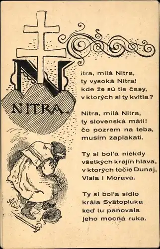 Ak Gedicht Nitra, Nitra, mila Nitra, ty vysoka Nitra, kde ze su tie casy, v ktorych si ty kvitla?