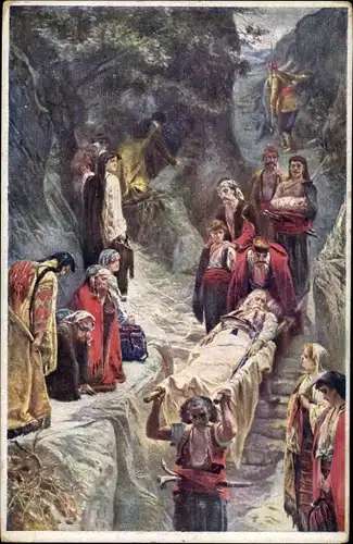 Künstler Ak Cermak, J., Raneny Cernohorec