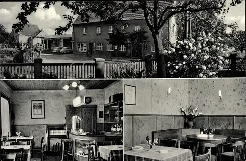 Ak Häver Kirchlengern Ostwestfalen, Restaurant Zum Eichenkrug, Aussen- und Innenansicht