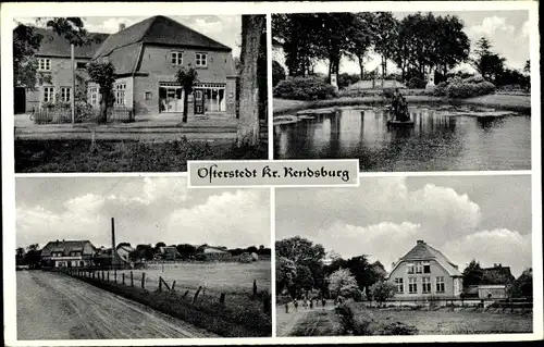 Ak Osterstedt Schleswig Holstein, Ortspartie, Straßenpartie, Geschäftshaus