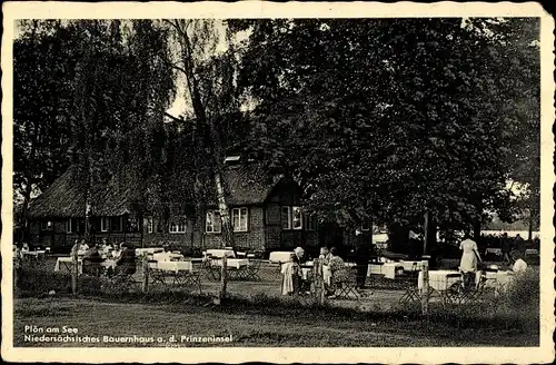 Ak Plön in Holstein, Niedersächsisches Bauernhaus auf der Prinzeninsel