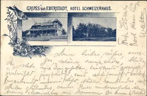 Passepartout Ak Eberstadt Darmstadt in Hessen, Hotel Schweizerhaus