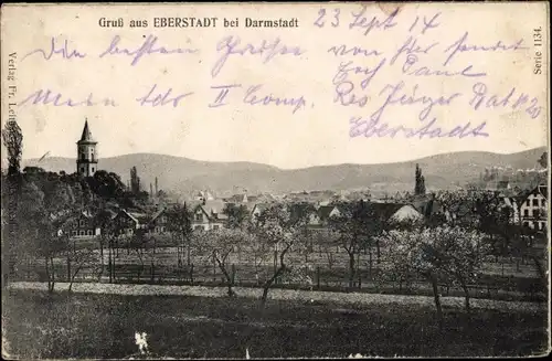 Leporello Ak Eberstadt Darmstadt in Hessen, Blick auf den Ort