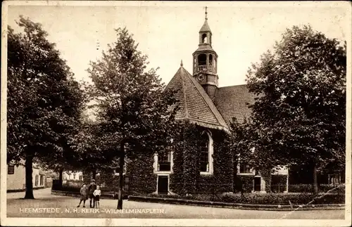 Ak Heemstede Groenendaal, N. H. Kerk, Wilhelimaplein