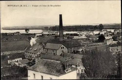 Ak Montjean Maine et Loire, Forges et Usine de Bicyclettes