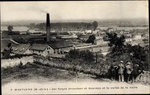 Ak Montjean Maine et Loire, Les Forges Heuschen et Gourdon et la vallee de la Loire