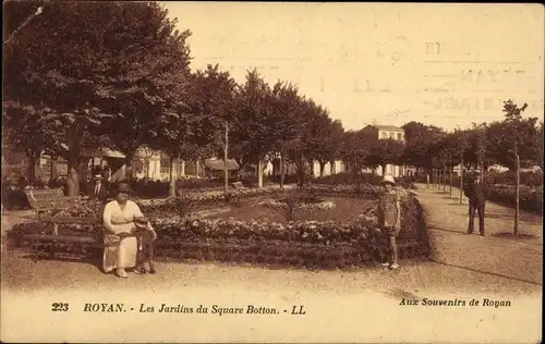 Ak Royan Charente Maritime, Les Jardins du Square Botton