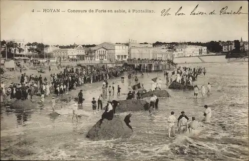 Ak Pontaillac Royan Charente Maritime, Concours de Forts en sable