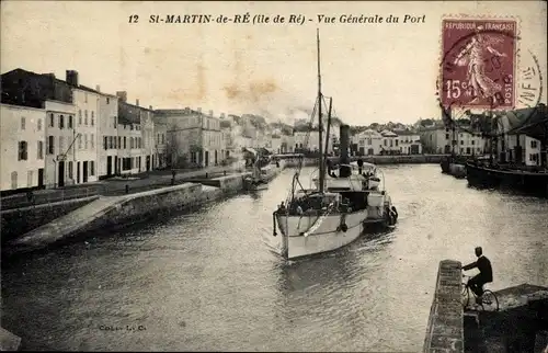 Ak Saint Martin de Ré Charente-Maritime, Vue Generale du Port