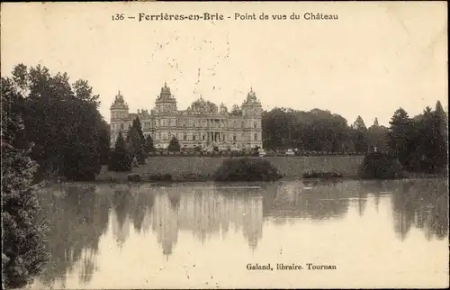 Ak Ferrieres en Brie Seine et Marne, Point du vue du Chateau