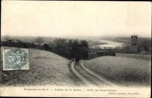 Ak Fontaine le Port Seine et Marne, Vallee de la Seine, Cote de Chartrettes