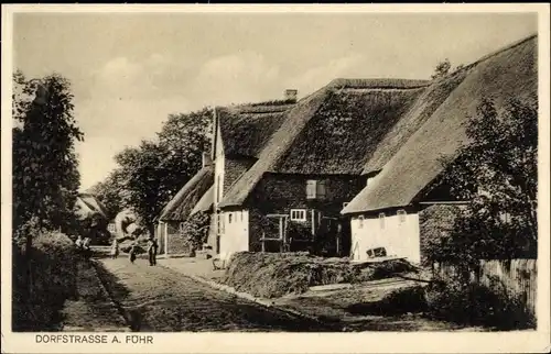 Ak Wyk auf Föhr Nordfriesland, Dorfstraße