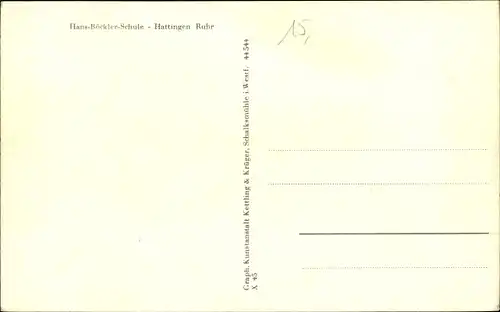 Ak Hattingen an der Ruhr, Hans Böckler Schule