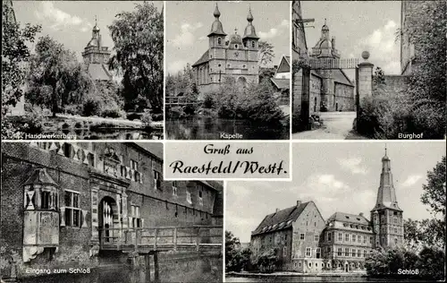 Ak Raesfeld im Münsterland, Handwerkerburg, Burghof, Kapelle, Schloss