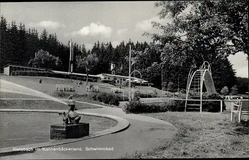 Ak Ransbach Baumbach im Westerwald, Schwimmbad