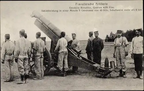 Ak Französische Artillerie, Geschütz Rimailho