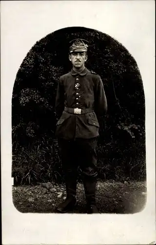 Foto Ak Deutscher Soldat in Uniform, Landsturm, I WK