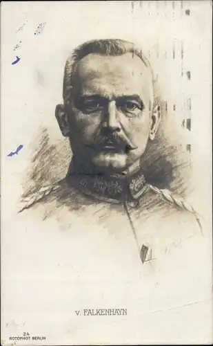 Künstler Ak General Erich von Falkenhayn, Kriegsminister