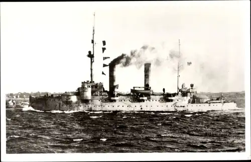 Foto Ak Deutsches Kriegsschiff SMS Beowulf, Küstenpanzerschiff, Siegfried-Klasse, Kaiserliche Marine