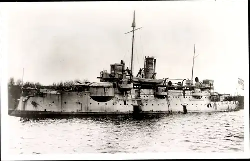 Foto Ak Deutsches Kriegsschiff SMS Frithjof, Küstenpanzerschiff, Siegfried-Klasse,Kaiserliche Marine