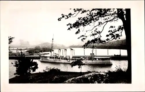 Foto Ak Deutsches Kriegsschiff SMS Hamburg, Kleiner Kreuzer, Bremen-Klasse, Kaiserliche Marine