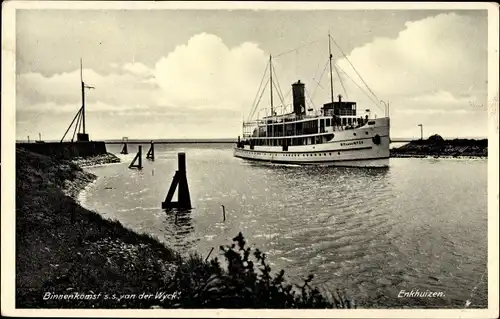 Ak Enkhuizen Nordholland Niederlande, Binnenkomst s. s. van der Wyck