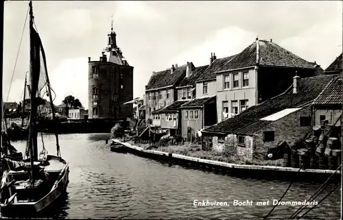 Ak Enkhuizen Nordholland Niederlande, Bocht met Drommedaris