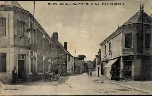 Ak Montreuil Bellay Maine et Loire, Rue Nationale, Epicerie