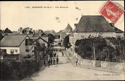 Ak Marigné Maine et Loire, Blick auf den Ort