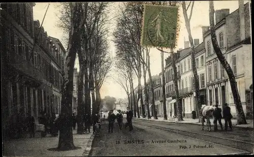 Ak Saintes Charente-Maritime, Avenue Gambetta