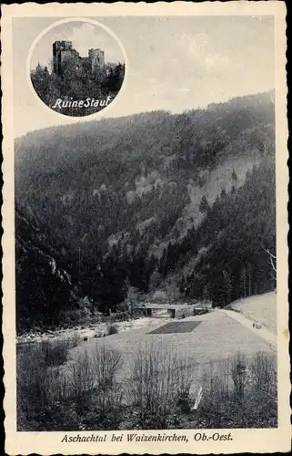 Ak Waizenkirchen Oberösterreich, Aschachtal, Burgruine Stauf