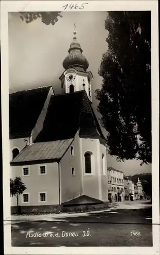 Ak Aschach an der Donau Oberösterreich, Partie an der Kirche