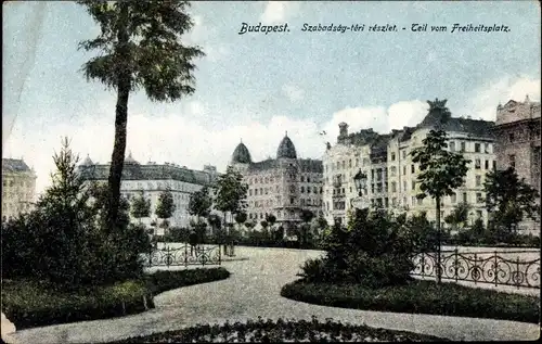 Ak Budapest Ungarn, Teil vom Freiheitsplatz