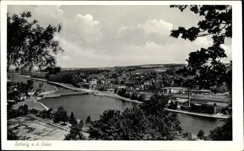 Ak Kettwig Essen im Ruhrgebiet, Durchblick zum Ort