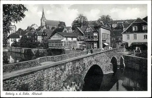 Ak Essen Kettwig im Ruhrgebiet, Altstadt, Brücke, Kirche