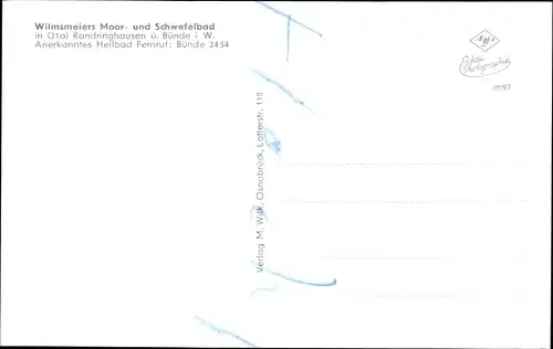 Ak Randringhausen Bünde in Ostwestfalen, Wilmsmeiers Moor- und Schwefelbad
