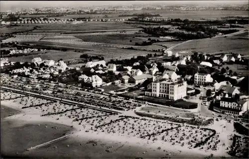 Ak Nordseebad Duhnen Cuxhaven, Fliegeraufnahme, Strandleben