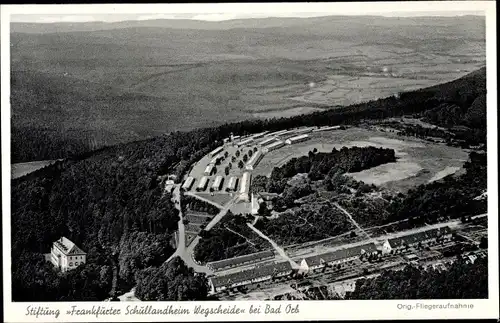 Ak Bad Orb, Wegscheide Kinderdorf, Frankfurter Schullandheim, Fliegeraufnahme