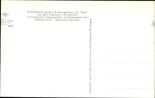 Ak Winningen in Rheinland Pfalz, Campinginsel Ziehfurt, Moselpartie