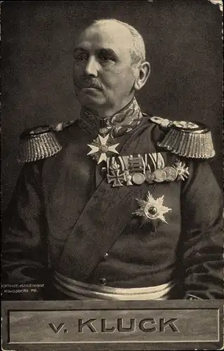 Ak General Alexander von Kluck, Portrait, Uniform, Orden