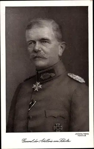 Ak General Friedrich von Scholtz, Artillerie, Portrait, Merité Orden