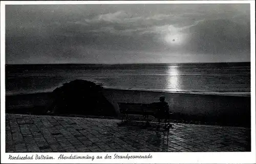 Ak Baltrum, Abendstimmung an der Strandpromenade
