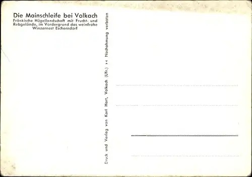 Landkarten Ak Volkach im Kreis Kitzingen Unterfranken, Vogelsburg, Main, Steigerwald