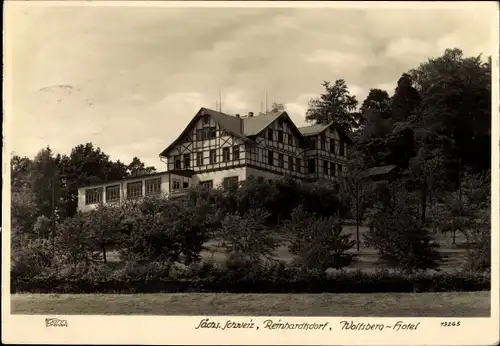 Ak Schöna Reinhardtsdorf in Sachsen, Blick auf das Wolfsberg Hotel, Hahn 13265