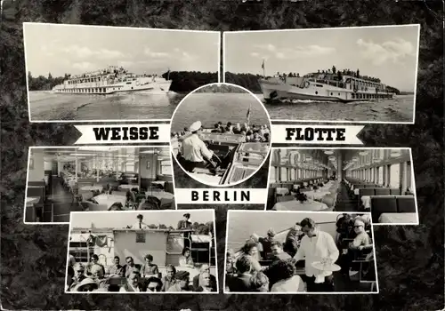 Ak Weiße Flotte Berlin, Fahrgastschiffe, Passagiere