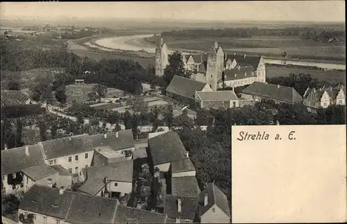Ak Strehla an der Elbe Sachsen, Luftbild vom Ort